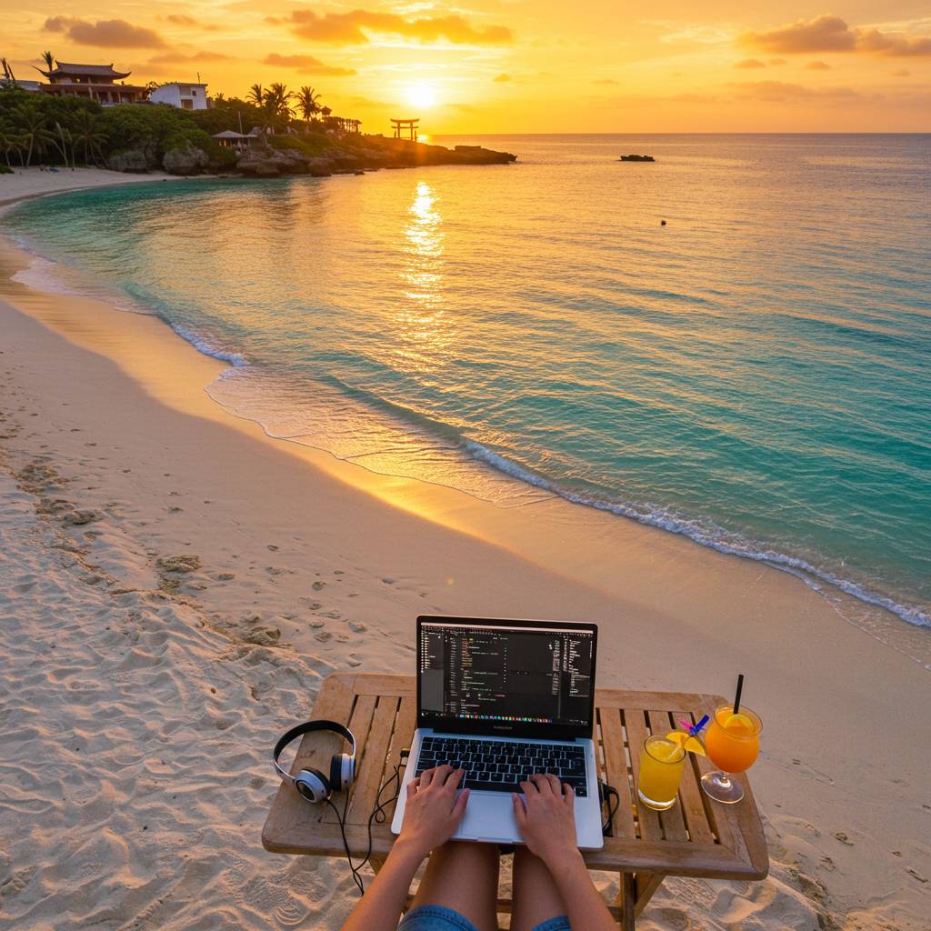 Digital Nomad Life: Working from Okinawa’s Sunset Beaches